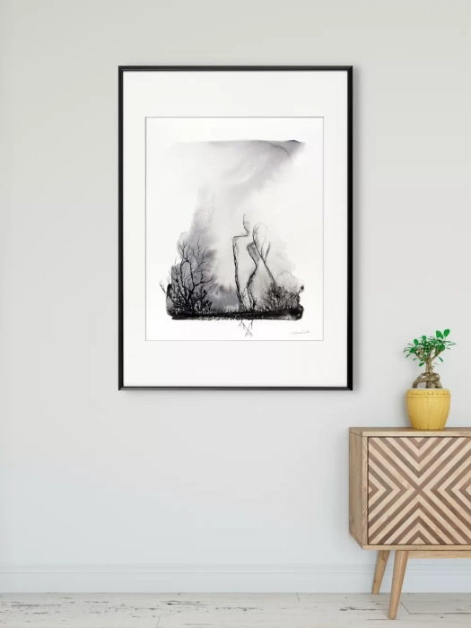 Oryginalna grafika abstrakcyjna minimal-art 40x50 pejzaż