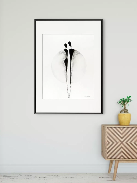 Oryginalna grafika abstrakcyjna minimal-art 40x50