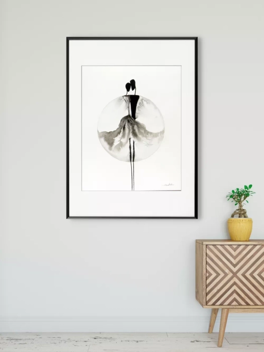 Oryginalna grafika abstrakcyjna minimal-art 40x50