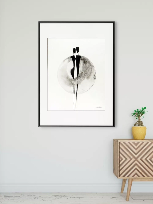 Oryginalna grafika abstrakcyjna minimal-art 40x50