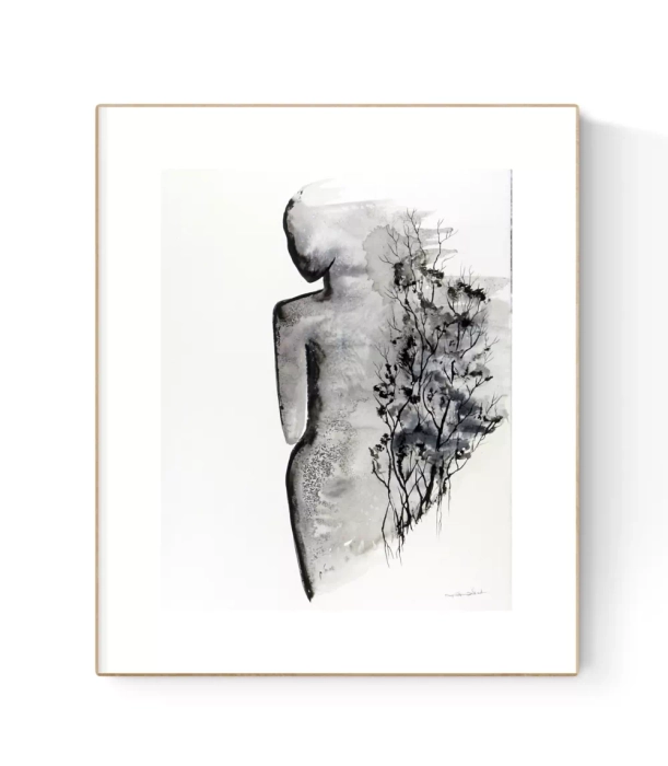 Oryginalna grafika abstrakcyjna minimal-art 40x50