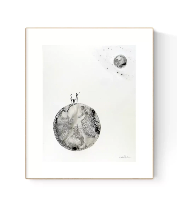 Oryginalna grafika abstrakcyjna minimal-art 40x50
