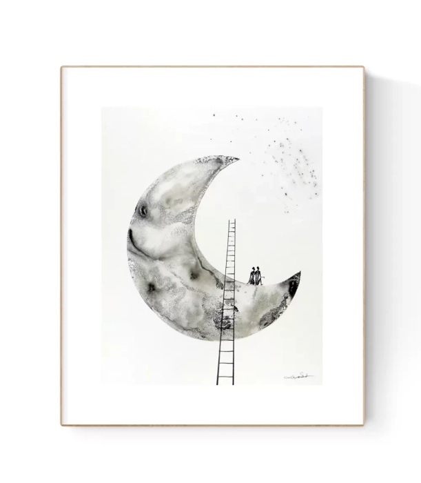 Oryginalna grafika abstrakcyjna minimal-art 40x50