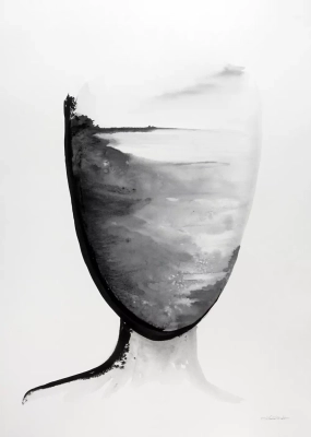 grafika-pejzaz-morze-nowoczesna-grafika-czarno-biala-50x70