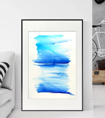 obraz-akwarela-abstrakcja-pejzaz-abstrakcyjny-morze-50x70