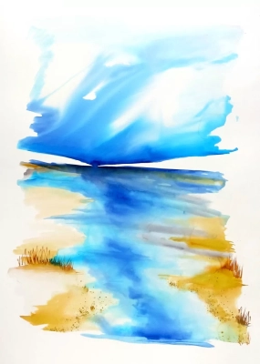 obraz-akwarela-abstrakcja-pejzaz-morze-50x70
