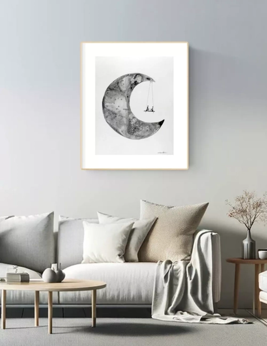 Oryginalna grafika abstrakcyjna minimal-art 40x50