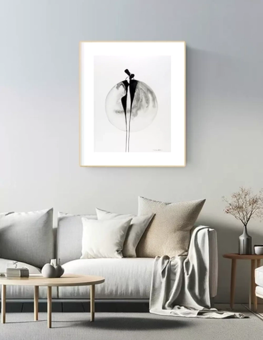 Oryginalna grafika abstrakcyjna minimal-art 40x50