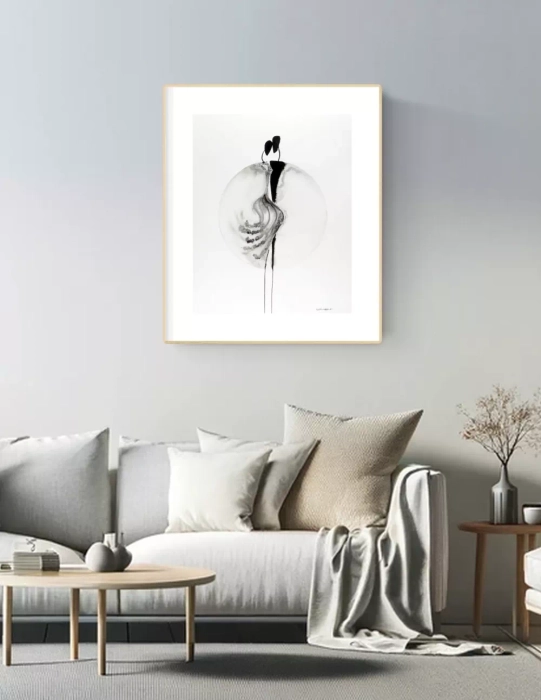 Oryginalna grafika abstrakcyjna minimal-art 40x50