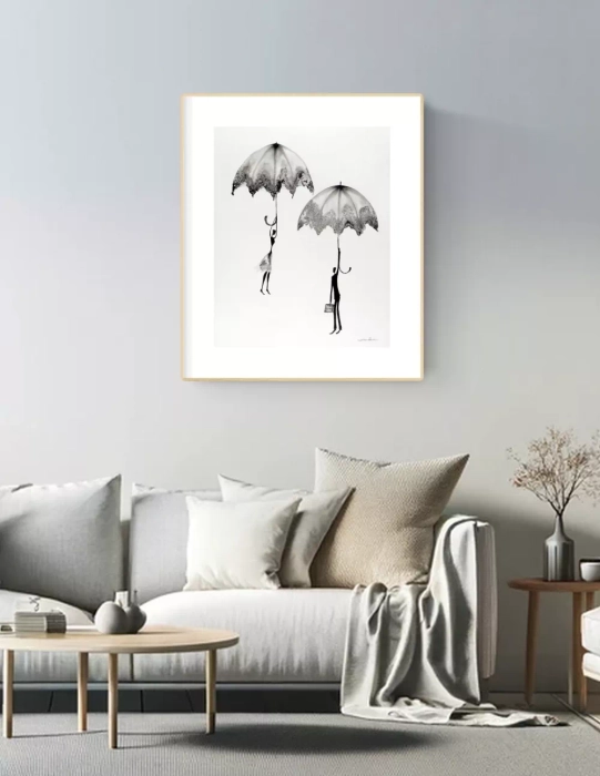 Oryginalna grafika abstrakcyjna minimal-art 40x50