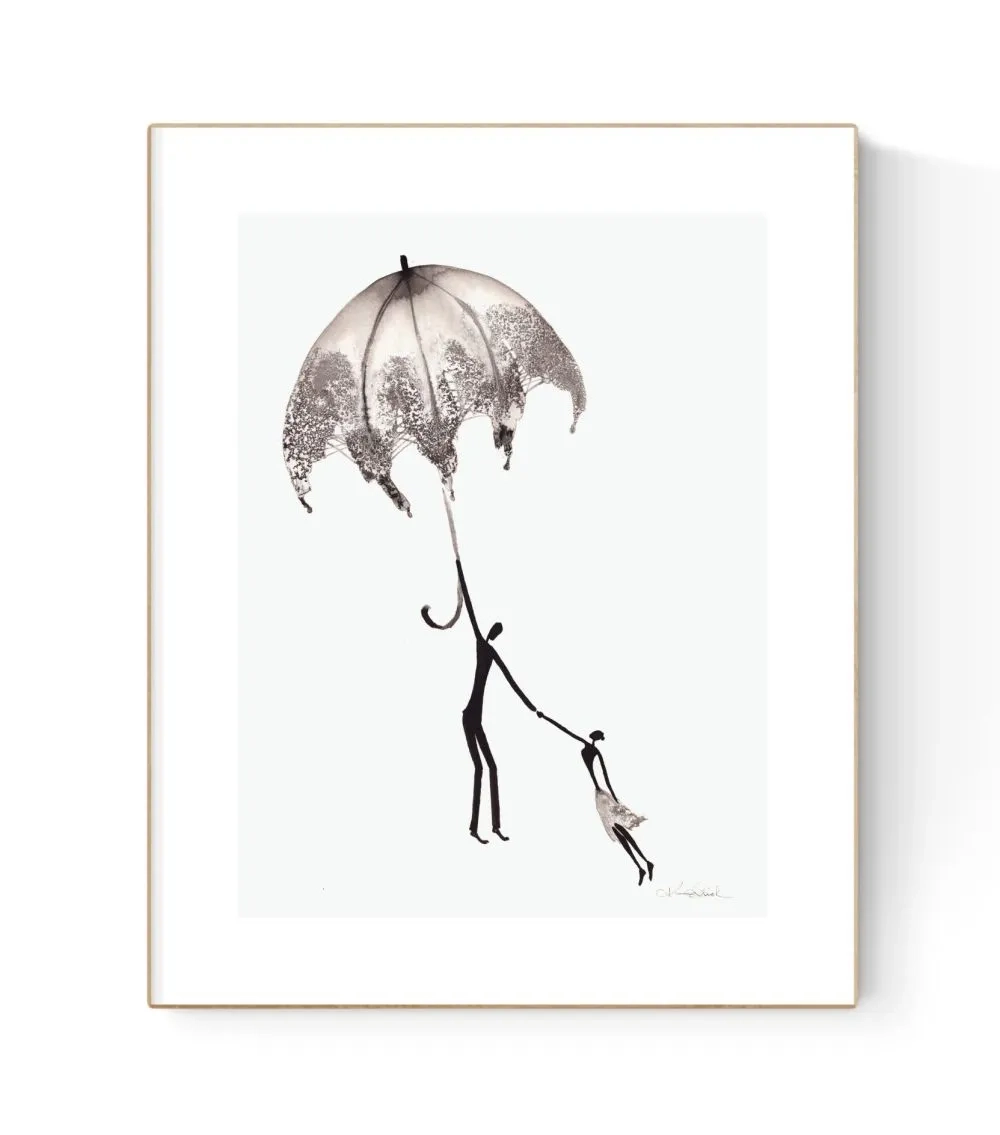 elegancka-grafika-30x40-motyw-parasola-unikatowy-prezent-mloda-sztuka