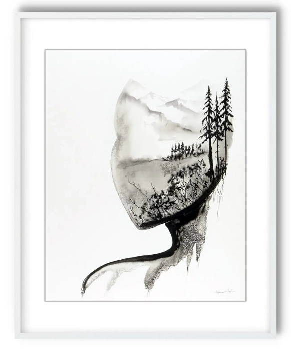 Oryginalna grafika abstrakcyjna minimal-art 40x50 
