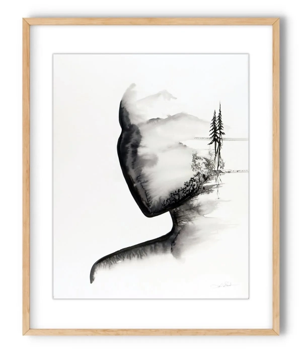 Oryginalna grafika abstrakcyjna minimal-art 40x50
