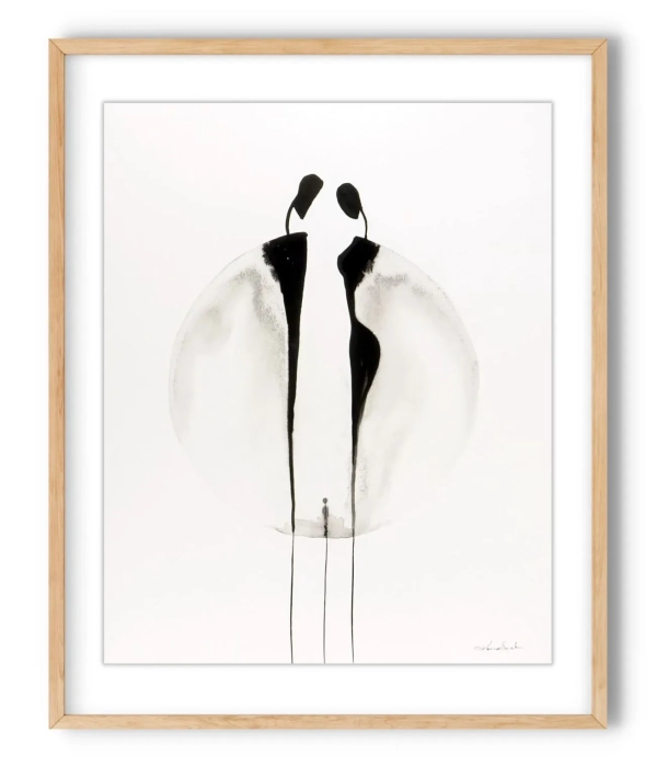 Oryginalna grafika abstrakcyjna minimal-art 40x50
