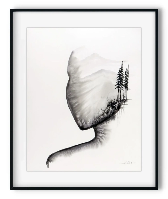 Oryginalna grafika abstrakcyjna minimal-art 40x50