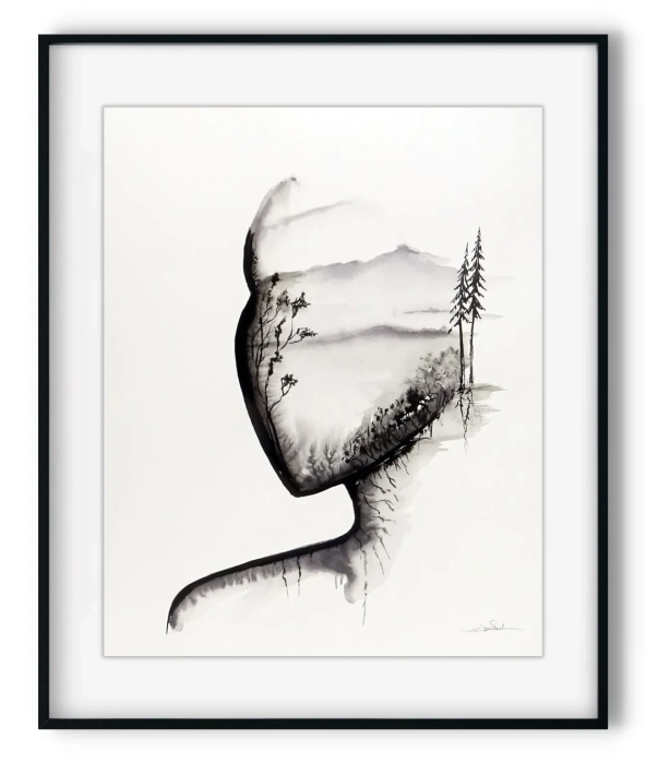 Oryginalna grafika abstrakcyjna minimal-art 40x50