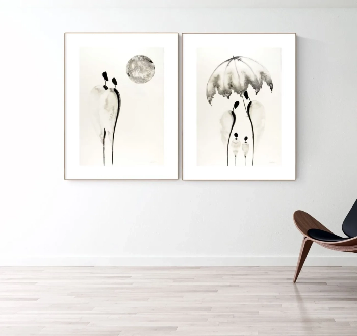 Dyptyk, elegancki zestaw grafik artystycznych 50x70