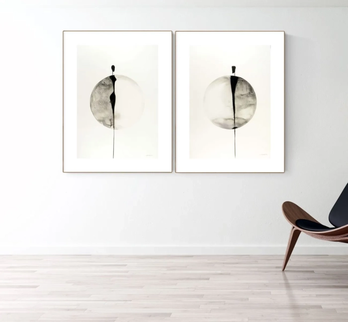 Dyptyk, elegancki zestaw grafik artystycznych 50x70