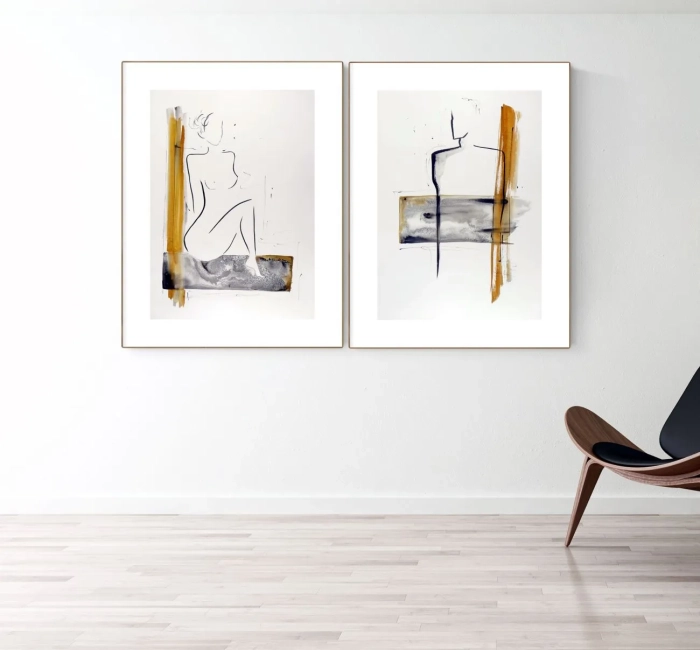 Dyptyk, elegancki zestaw grafik artystycznych 50x70