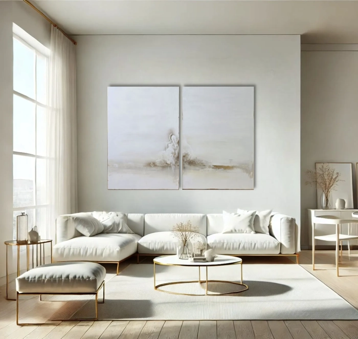 Poetycki Pejzaż Abstrakcyjny Dyptyk 2x 70x100cm