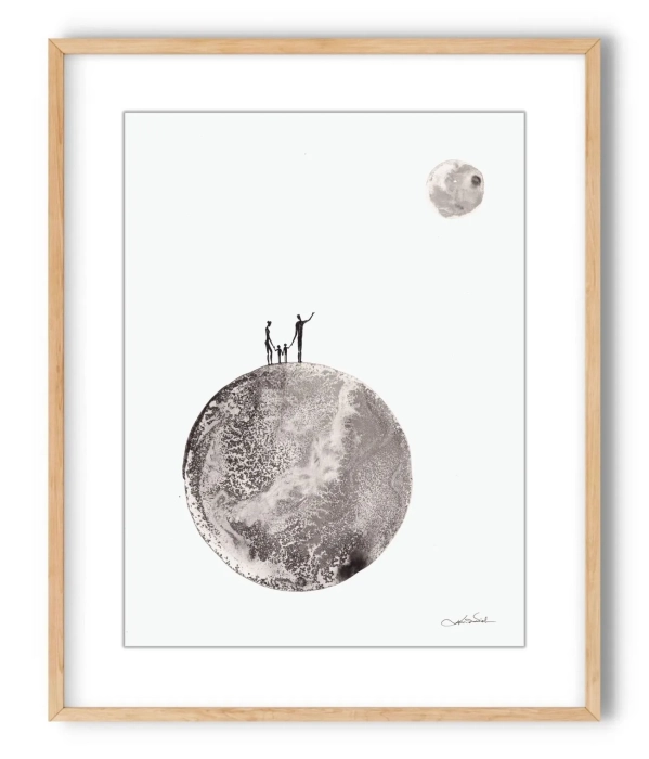 Oryginalna grafika  artystyczna 30x40 elegancki minimailzm
