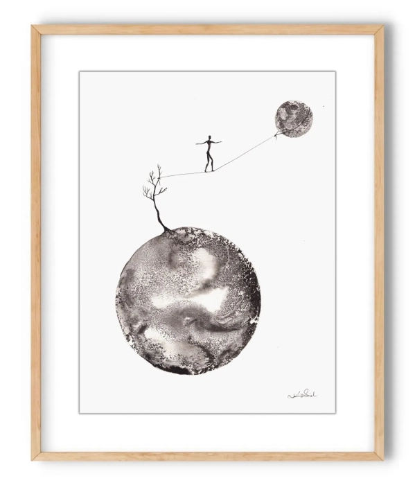 Oryginalna grafika  artystyczna 30x40 elegancki minimailzm