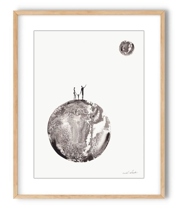 Oryginalna grafika  artystyczna 30x40 elegancki minimailzm