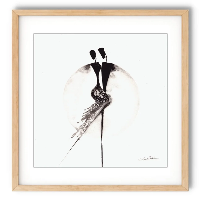 Oryginalna grafika  artystyczna 30x30 elegancki minimailzm