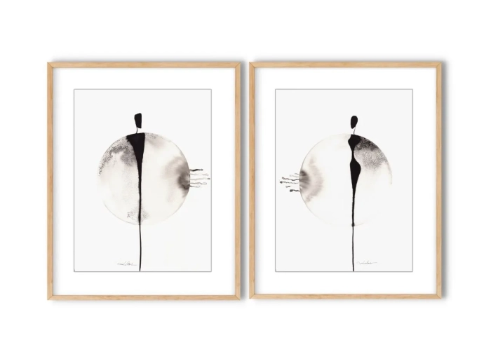 Dyptyk, elegancki zestaw grafik artystycznych 30x40