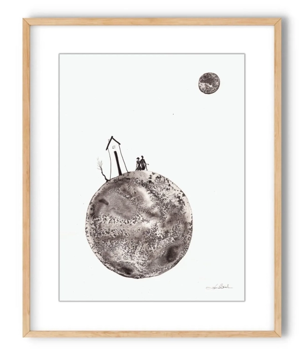 Oryginalna grafika  artystyczna 30x40 elegancki minimailzm