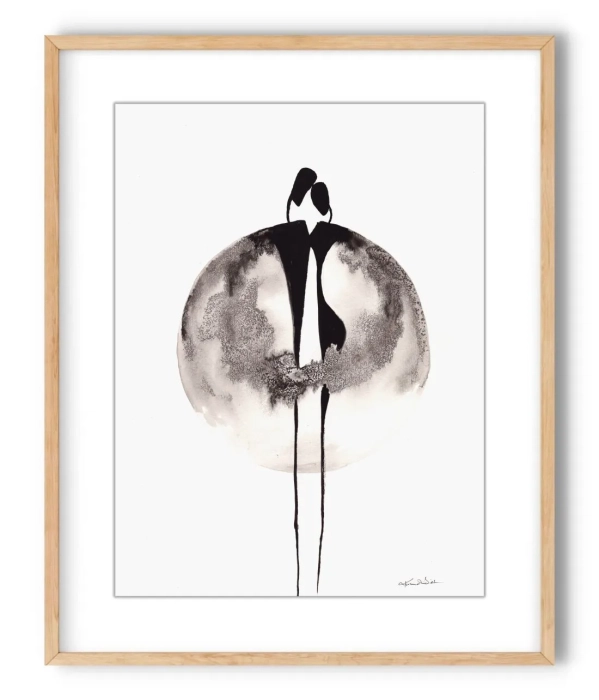 Oryginalna grafika  artystyczna 30x40 elegancki minimailzm
