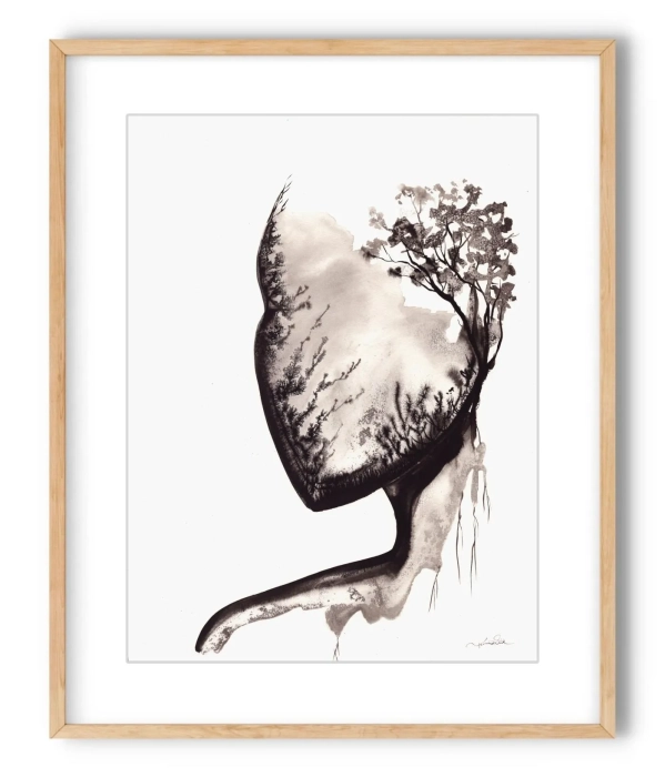 Oryginalna grafika  artystyczna 30x40 elegancki minimailzm