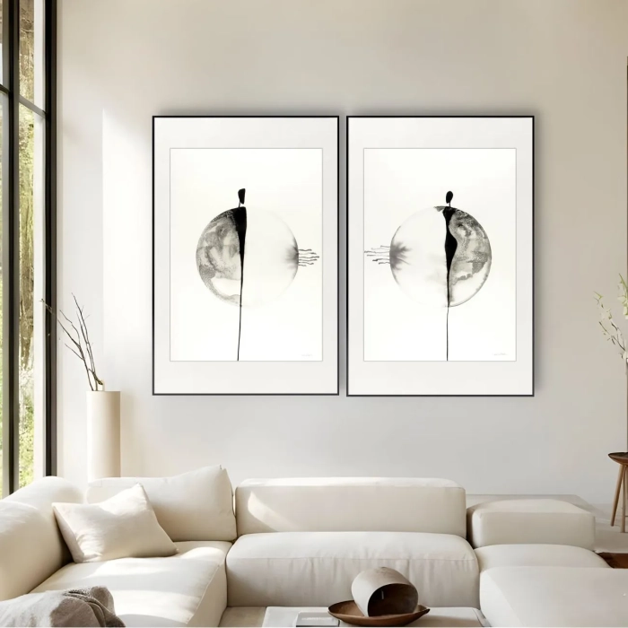 Dyptyk, elegancki zestaw grafik artystycznych 50x70