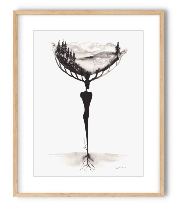 Oryginalna grafika  artystyczna 30x40 Myśli Moje