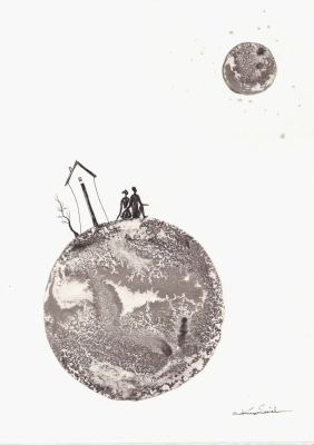 Oryginalna-grafika-rysunek-tuszem-do-ramki-30x40