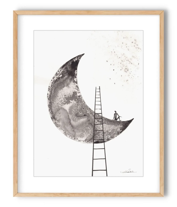 Grafika z Księżycem - Kosmos Marzeń 30x40 Dreams