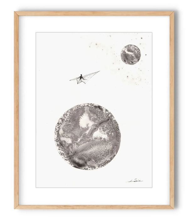Grafika z Księżycem - Kosmos Marzeń 30x40 Dreams