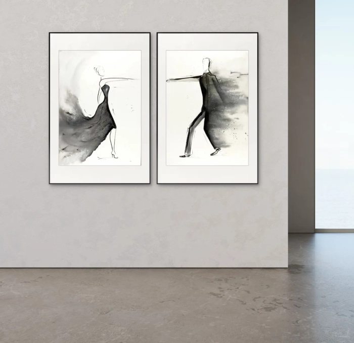 Taniec Barw Akwarela Dyptyk 50x70