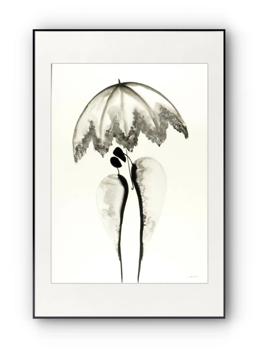 Duże grafiki czarno-białe, abstrakcyjne 50x70 do salonu