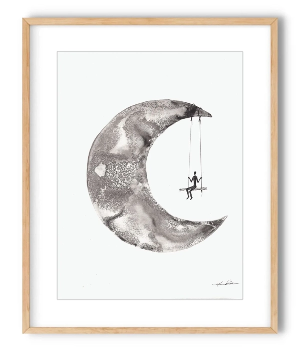 Grafika z Księżycem - Kosmos Marzeń 30x40 Dreams