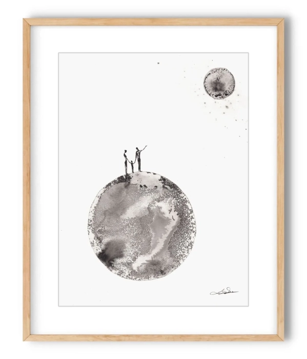 Grafika z Księżycem - Kosmos Marzeń 30x40 Dreams