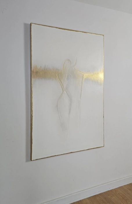 obraz Balance 80x120 Biały i Złoto