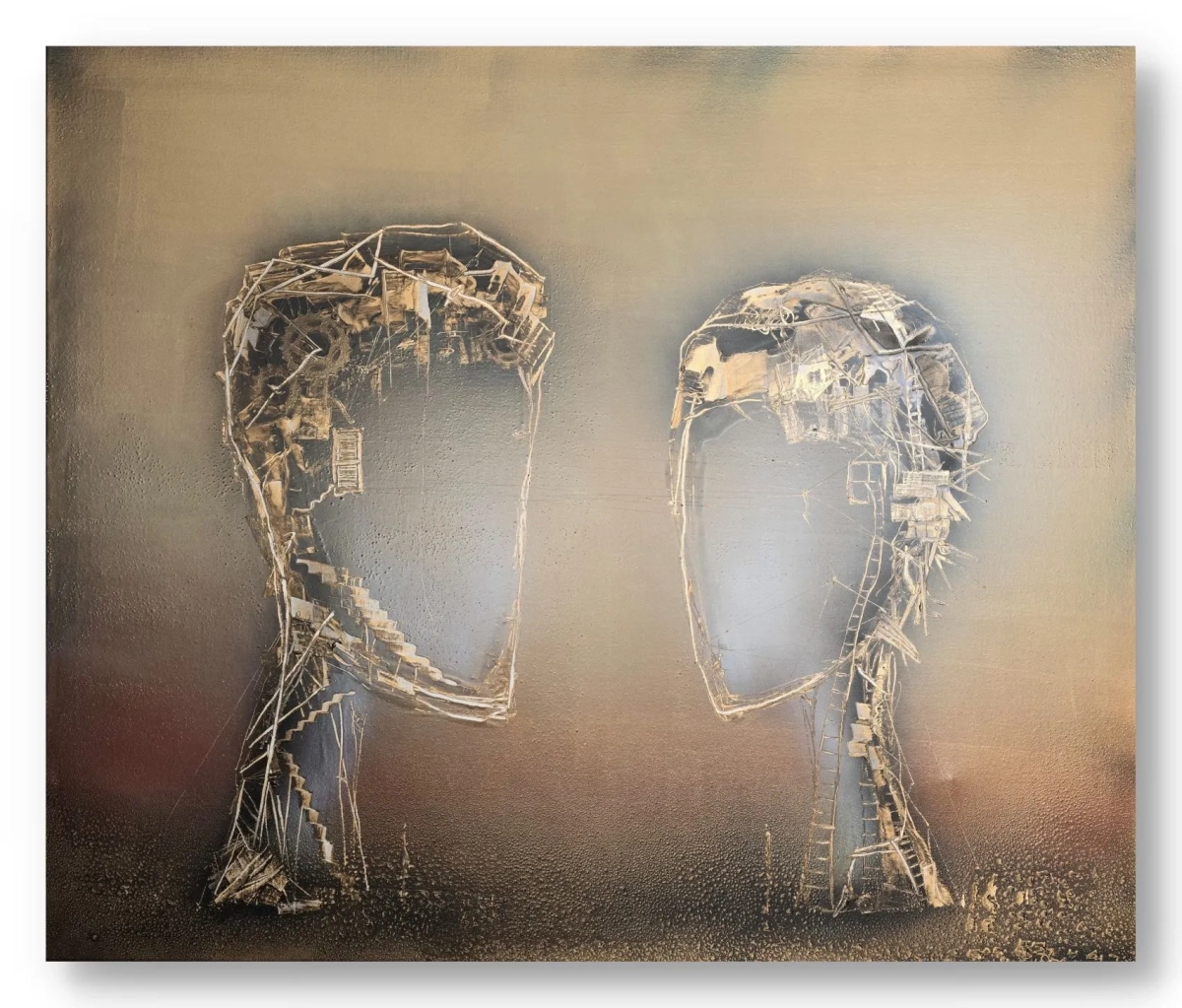 Duży obraz "Jedność" 110x130 – Surrealistyczna Olejna Abstrakcja | Krystyna Siwek | Młoda Sztuka