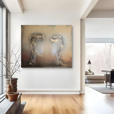 Duży obraz "Jedność" 110x130 – Surrealistyczna Olejna Abstrakcja | Krystyna Siwek | Młoda Sztuka