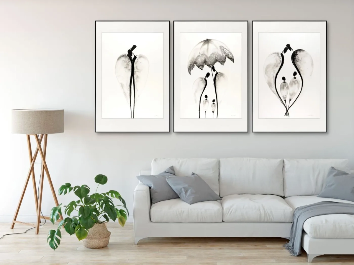 tryptyk-relationships-rysunek-tuszem-3x50x70-czarno-biala-grafika-do-salonu-krystyna-siwek