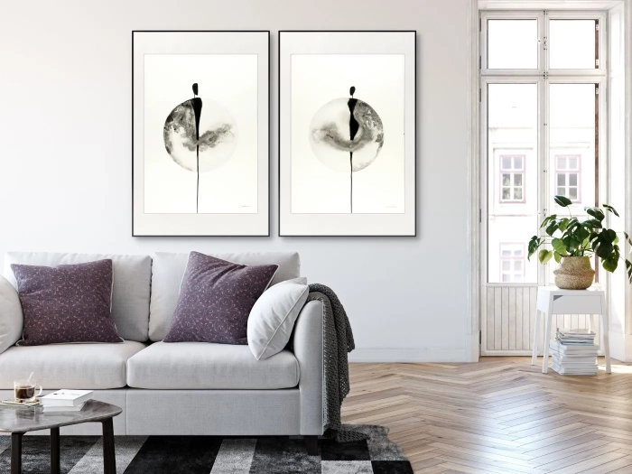 Dyptyk, elegancki zestaw grafik artystycznych 50x70