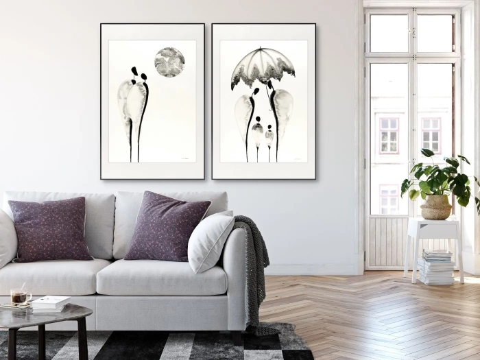 Dyptyk, elegancki zestaw grafik artystycznych 50x70