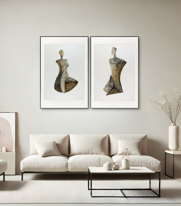 Dyptyk, elegancki zestaw grafik artystycznych 50x70