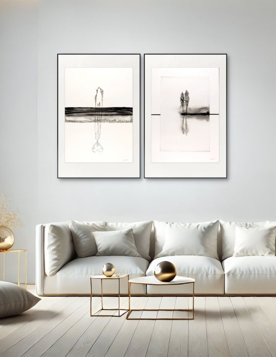 Dyptyk, elegancki zestaw grafik artystycznych 50x70