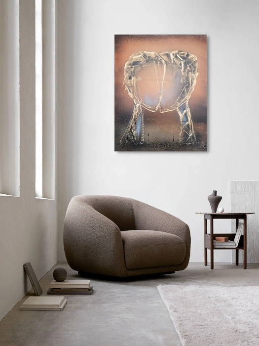 Cykl Sploty |80x100| Metaliczne Brązy | Nowoczesny